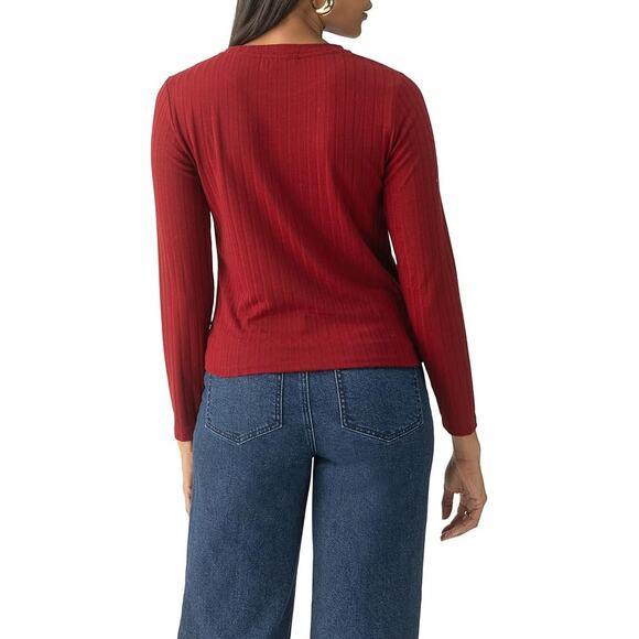 Sanctuary Women's Medium Red The It Girl Ribbed Knit Crop Top Twist Front G4-9 - Picture 2 of 11